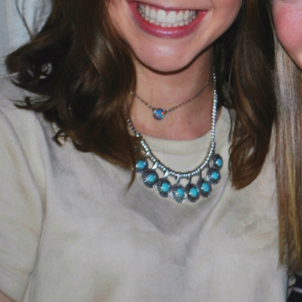 Turquoise and Silver Statement Necklace